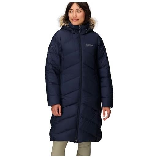 Marmot donna wm's montreaux coat, piumino leggero isolante, densità dell'imbottitura 700, cappotto da esterno, giacca impermeabile idrorepellente, antivento, midnight navy, s