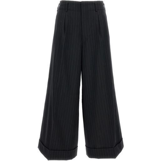 Comme Des Garçons pantaloni gessati - nero