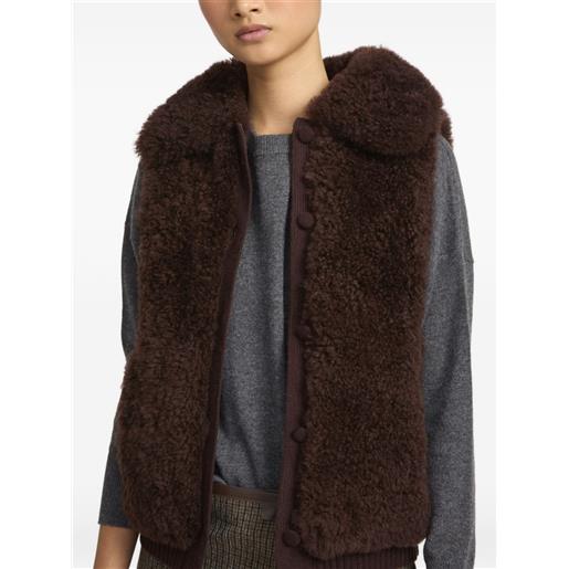 Yves Salomon gilet in cashmere - marrone