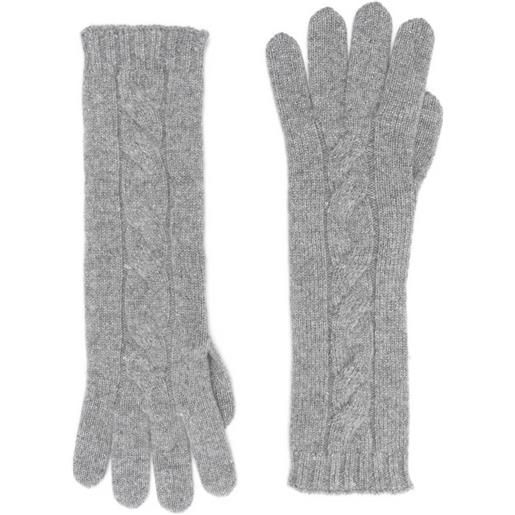 Gran Sasso guanti in maglia a trecce - grigio