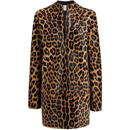 KHAITE abito corto leopardato - marrone