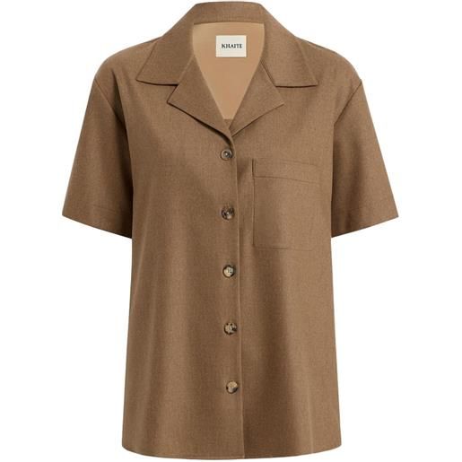 KHAITE camicia a maniche corte con taschino - marrone
