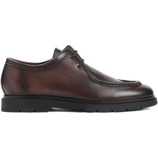 Kiton brogues stringate in pelle - marrone