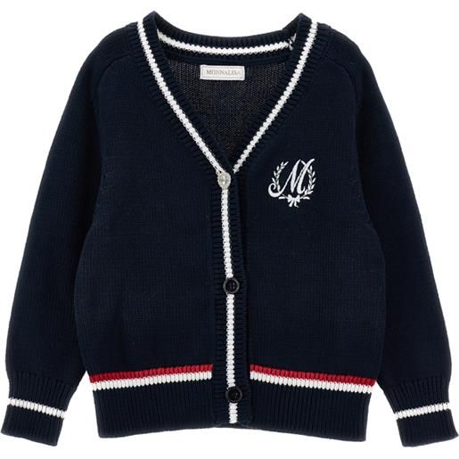 Monnalisa cardigan ricamo logo bottoni