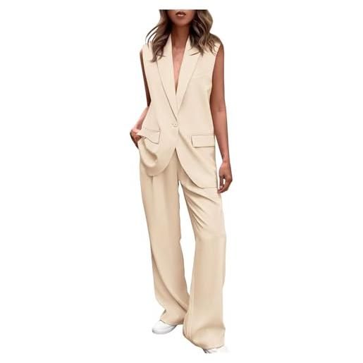 Generico tailleur donna pantaloni e giacca taglie forti elegante completo da donna maniche lunghe business completa tinta unita completo di pantaloni e blazer due pezzi per matrimoni e feste
