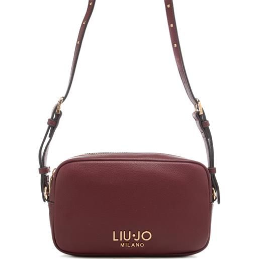 Liu Jo borsa a tracolla da donna con texture martellata e logo lettering sul fondo rossa
