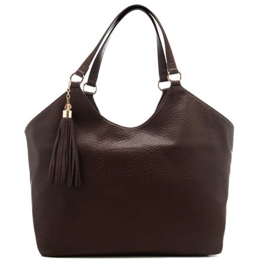 Liu Jo borsa tote da donna con texture martellata e nappina moro