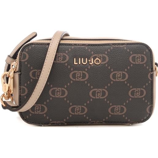 Liu Jo borsa a tracolla da donna con pattern logo monogram neutro