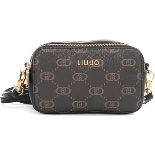 Liu Jo borsa a tracolla da donna con pattern logo monogram nera