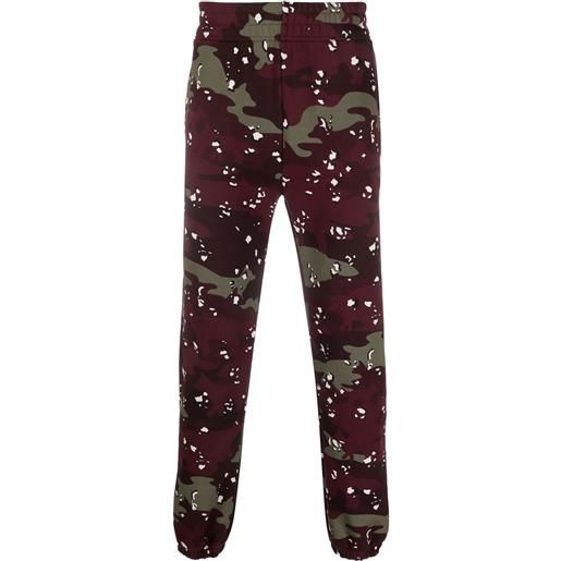 Maison Kitsuné joggers con stampa camouflage - rosso