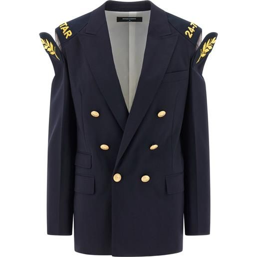 DSQUARED2 blazer doppiopetto in lana vergine - blu