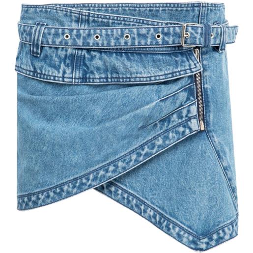 ISABEL MARANT minigonna a portafoglio con cintura - blu