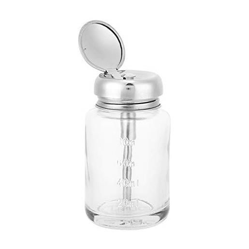 Tiiyee dispenser con erogatore, dispenser detersivo piatti, pompa per solvente unghie, flacone struccante rimozione smalto bottiglia pressione vetro alcol bottiglie vuota nail art press bottle cosmetico tappo
