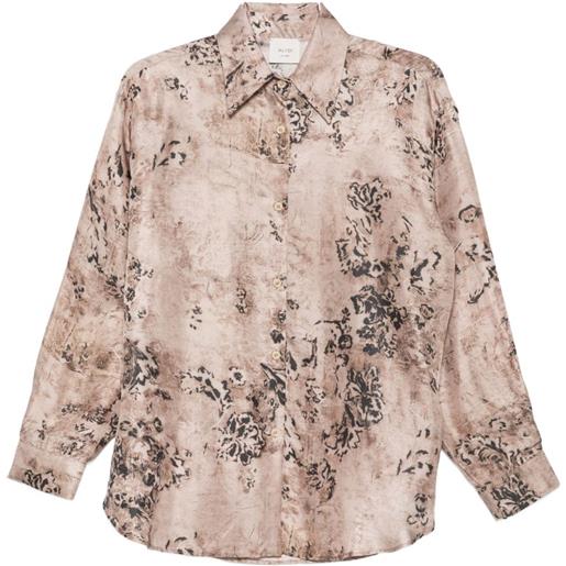 Alysi camicia a fiori - toni neutri