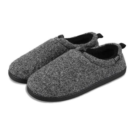 Isotoner pantofola da uomo in feltro con levetta