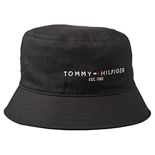 Tommy Hilfiger th established bucket hat coperchio, black, taglia unica uomo