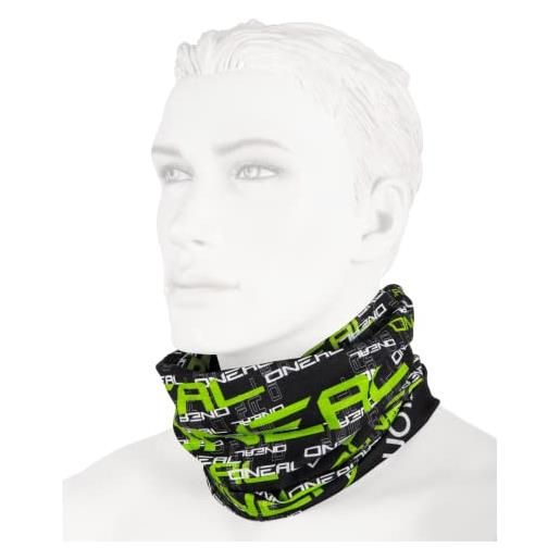 O'NEAL | fazzoletto da naso a tubo | mountainbike motocross motorbike | senza orlo, per un migliore comfort, tessuto elastico | scaldacollo matrix | unisex | nero verde | taglia unica