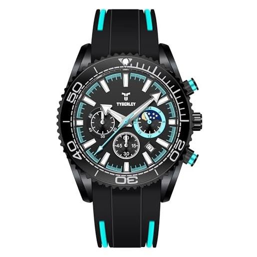 Guess Atlas Orologio Cronografo Uomo – Cinturino In Gomma Nera, Cassa 45 Mm, Quadrante Nero Con Dettagli Oro, Impermeabile 5 BAR, Funzione Calendario E Cronometro - 3