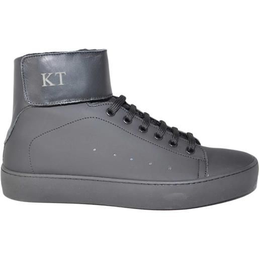 Keep Time sneakers alta art. 340 keep time nera con strappo fondo nero antiscivolo moda comfort