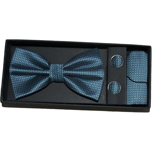 Malu Shoes set coordinato uomo papillon con gemelli e pochette verde pois elegante cerimonia