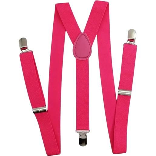 Malu Shoes bretelle da uomo regolabili fucsia con clip in metallo forma a x extra forte moda