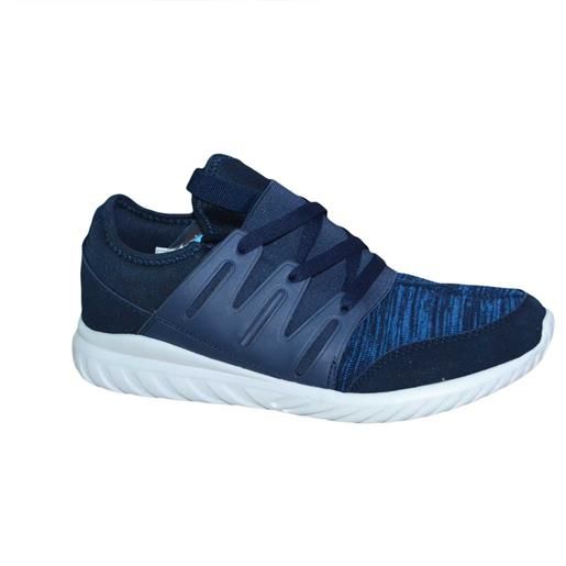 Malu Shoes sneakers ultraleggera blu allacciatura particolare camoscio tessuto