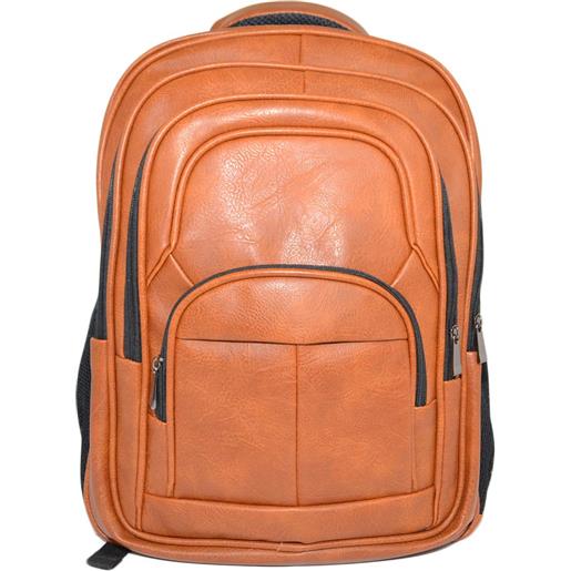 Malu Shoes zaino uomo borsa cuoio cartella tascata chiusura a zip 2 aperture vari scompartimenti frontale capiente bagaglio viaggio