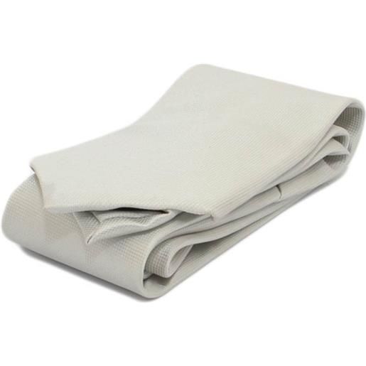 Malu Shoes set cravatta uomo elegante in seta bianco ghiaccio striatura stretta con gemelli e pochette per cerimonie eventi