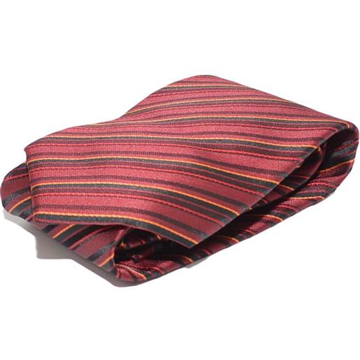 Malu Shoes set cravatta uomo elegante in raso bordeaux striata con gemelli e pochette per cerimonie eventi