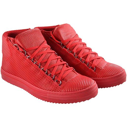 Made in Italy sneakers alta modello balen in pelle piramide rosso