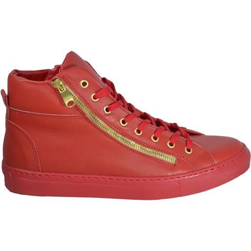 Malu Shoes sneakers alta doppia cerniera gold