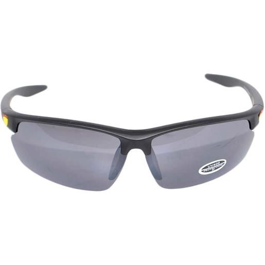 Malu Shoes occhiali da sole sunglasses uomo nero a mascherina rotonda con lente nera moda giovane