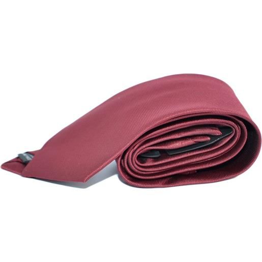 Malu Shoes cravatta man business uomo elegante bordeaux tinta unita con filigrana stretta per cerimonie eventi