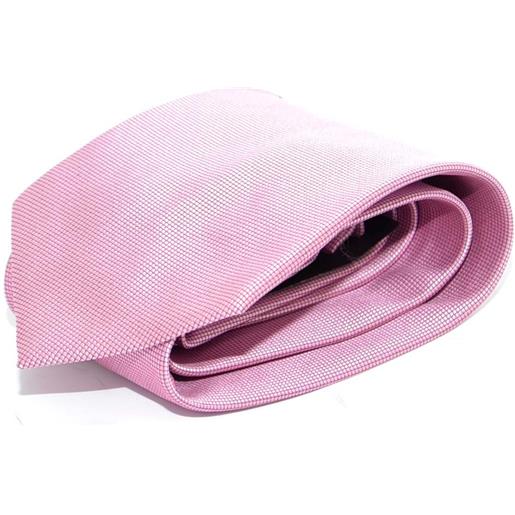 Malu Shoes cravatta uomo elegante in seta rosa tinta unita con filigrana stretta per cerimonie eventi