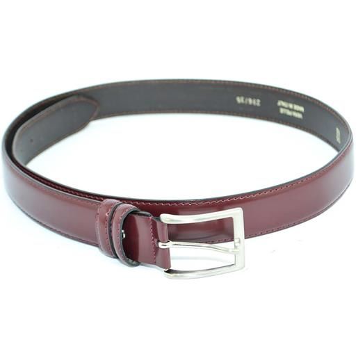 Malu Shoes cintura uomo cintura regolabile pellame lucido abrasivato color vino tinta unita con fibbia metallo linea business man