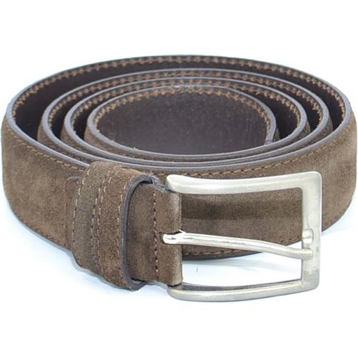Malu Shoes cintura uomo cintura regolabile pellame scamosciato marrone tinta unita con fibbia in metallo linea cerimoniale