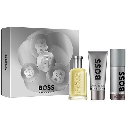 hugo Boss cofanetto boss bottled eau de toilette 100 ml gel doccia e deodorante spray for men unica
