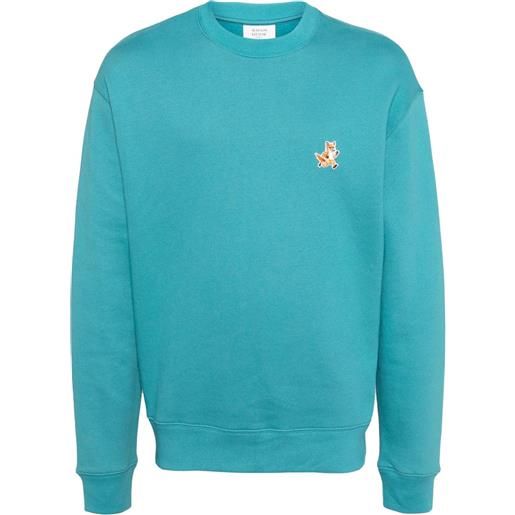 Maison Kitsuné felpa speedy fox con applicazione - blu