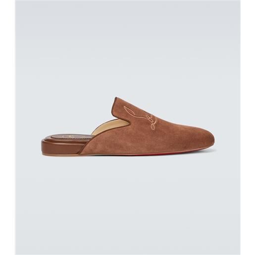 Christian Louboutin slippers navy coolito flat