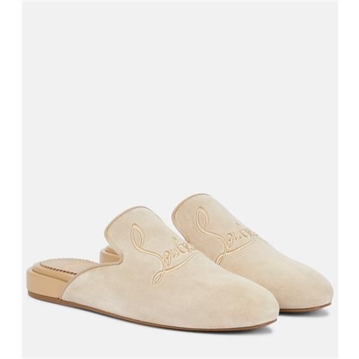 Christian Louboutin slippers navy coolito donna in suede