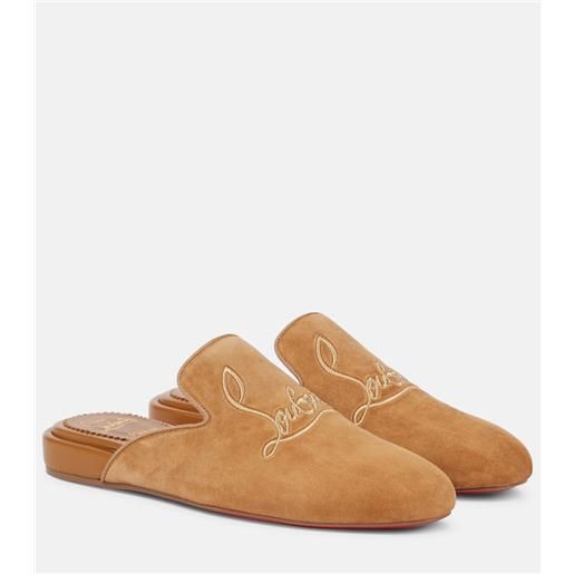 Christian Louboutin slippers navy coolito donna in suede