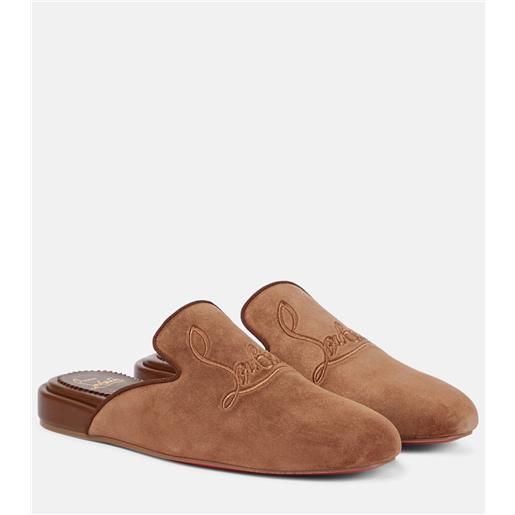 Christian Louboutin slippers navy coolito donna in suede