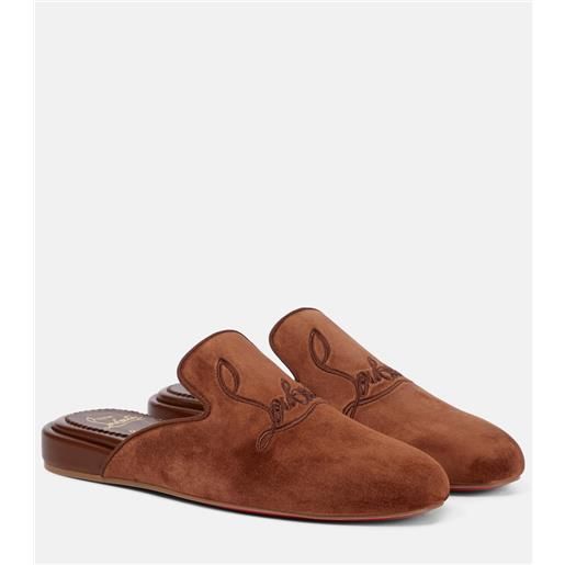 Christian Louboutin slippers navy coolito donna in suede