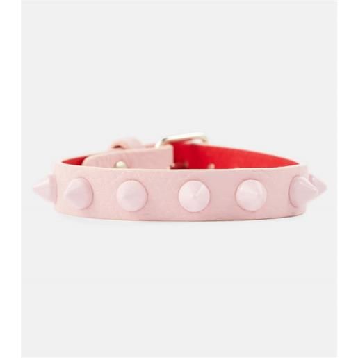 Christian Louboutin bracciale loubilink in pelle con borchie