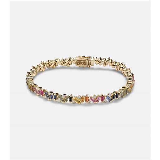 Suzanne Kalan bracciale fireworks in oro 18kt con diamanti e zaffiri