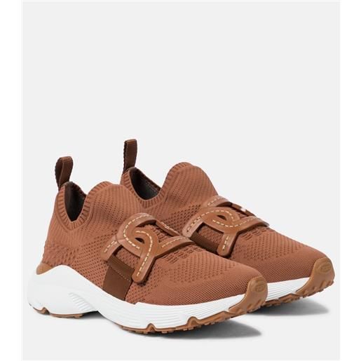 Tod's sneakers kate in maglia stretch e pelle