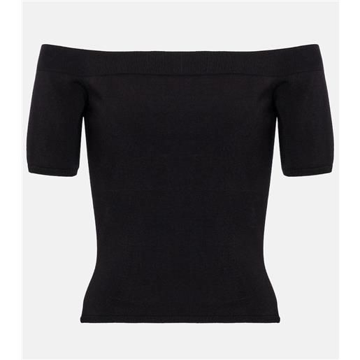 McQueen top con scollo bardot