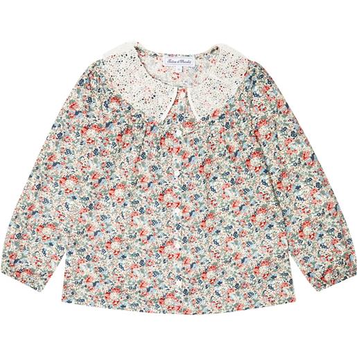 Tartine et Chocolat blusa in cotone con finiture in pizzo