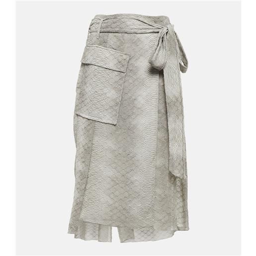 Victoria Beckham gonna a portafoglio in seta crãªpe de chine