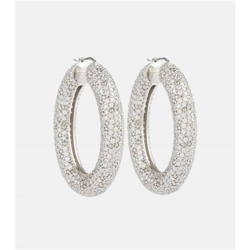 Jil Sander orecchini a cerchio con cristalli